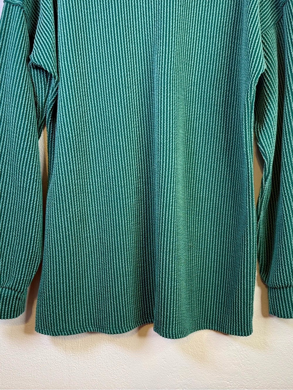 Heimish USA Emerald Green V-Neck Ribbed Slouchy Oversized Sweater Size Large - Picture 13 of 16